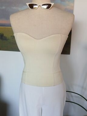Zara Buttercream Strapless Sweetheart Bustier Top